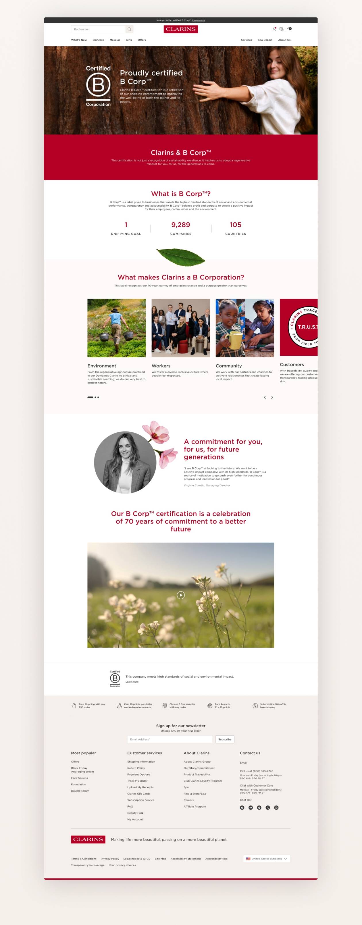 Landing page BCorp Desktop entière